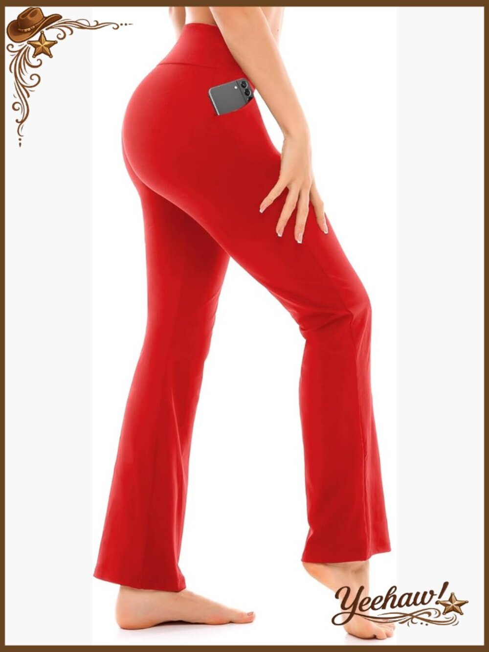 High Waisted Flare Leggings with Pockets for Yoga Workout